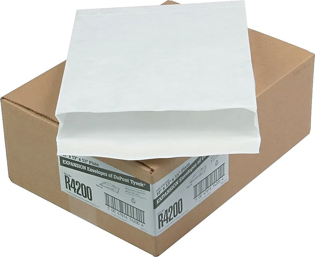 Survivor R4200 Tyvek Expansion Mailer, 10 x 13 x 1 1/2, White, 18lb (Case of 100)