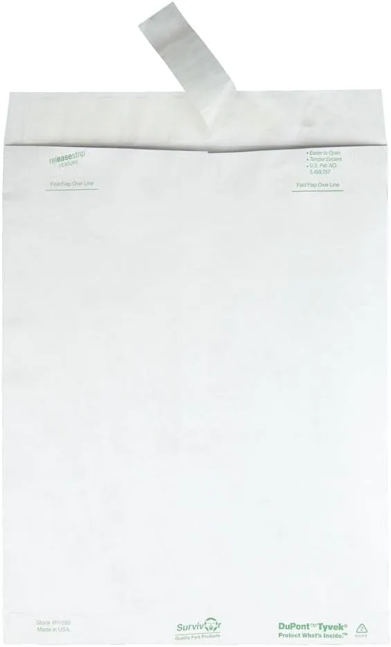 Quality Park Survivor R1580 Tyvek Mailer, 10 x 13, White (Box of 100)