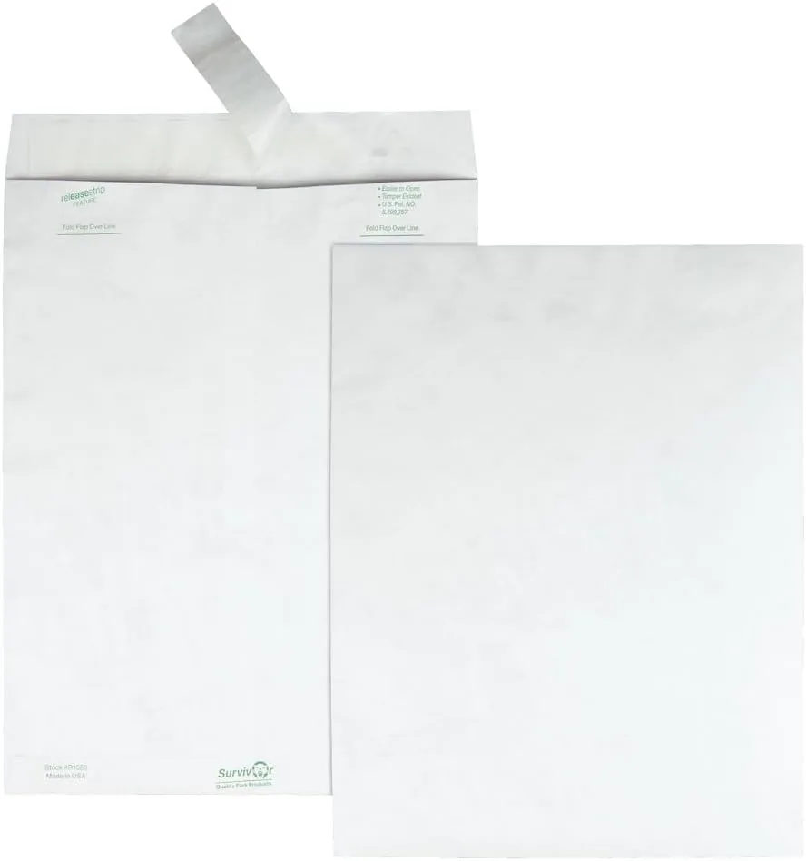 Quality Park Survivor R1580 Tyvek Mailer, 10 x 13, White (Box of 100)