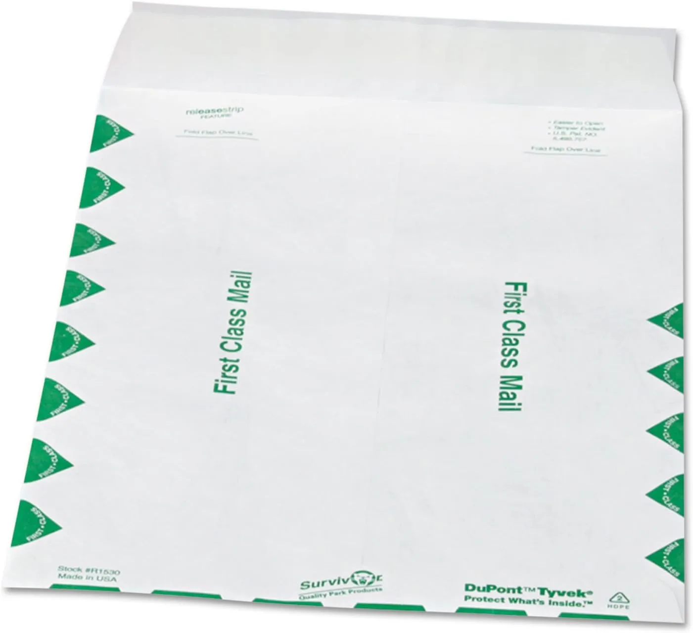 Quality Park Survivor R1530 Tyvek USPS First Class Mailer, 9 1/2 x 12 1/2, White (Box of 100)