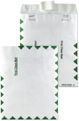 Quality Park Survivor Tyvek First Class Mailer, 9 x 12, White, 100/Box