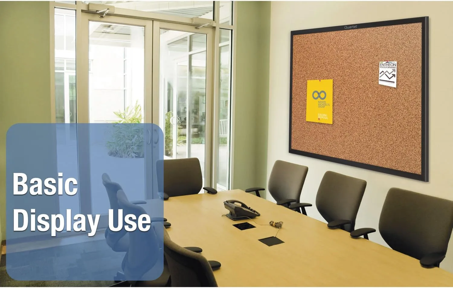 QUARTET Classic Cork Bulletin Board with Aluminum Frame