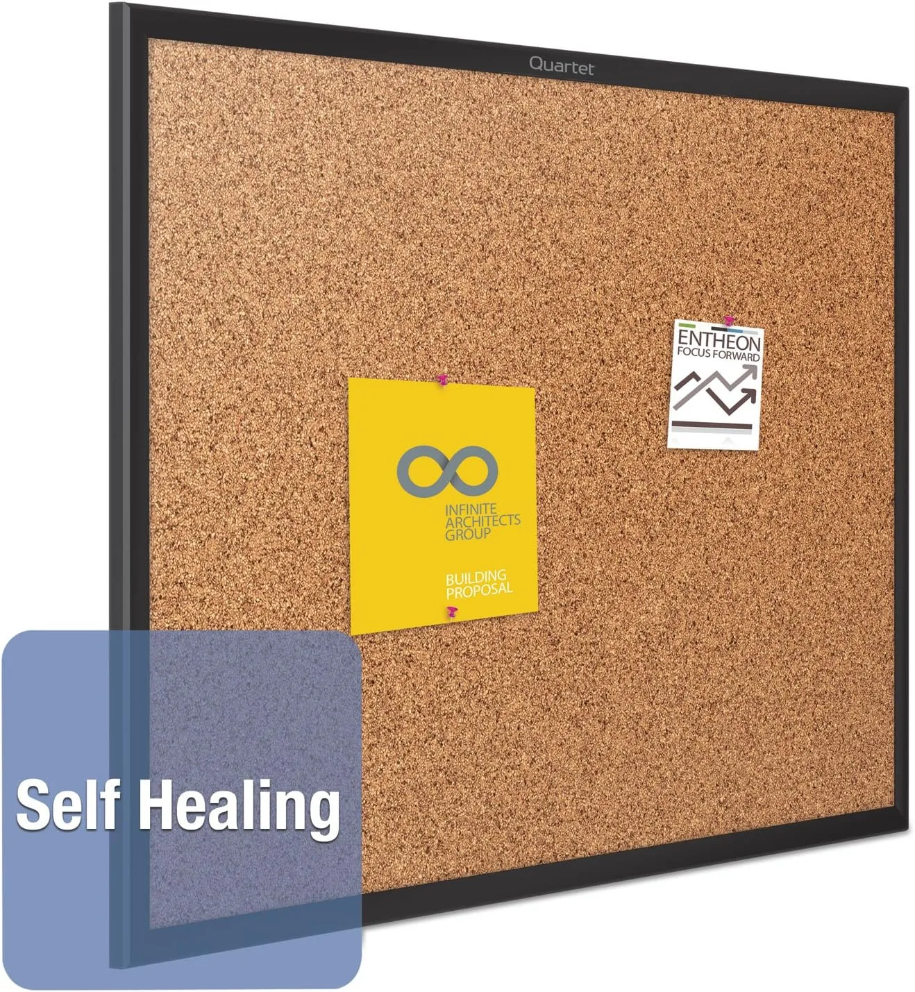 QUARTET Classic Cork Bulletin Board with Aluminum Frame