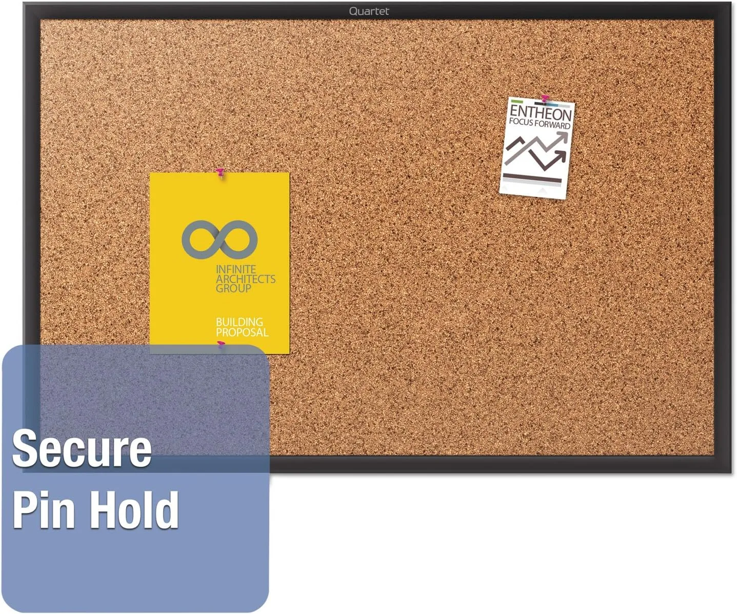 QUARTET Classic Cork Bulletin Board with Aluminum Frame