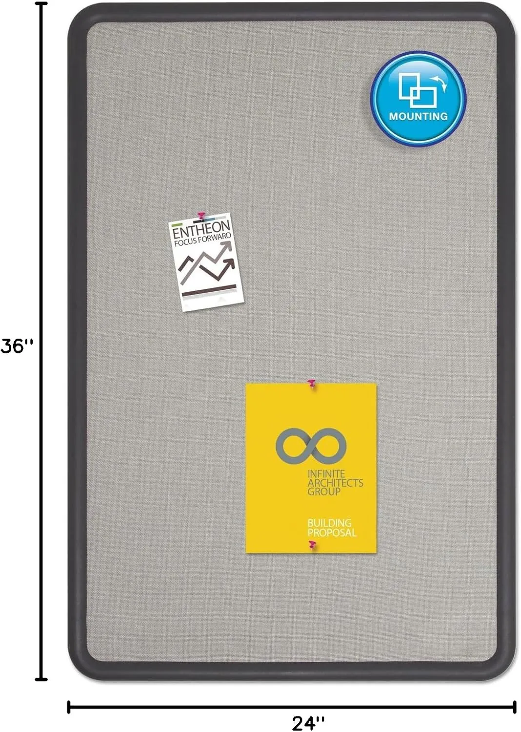 QUARTET Contour Fabric Bulletin Board, 3 x 2 Feet