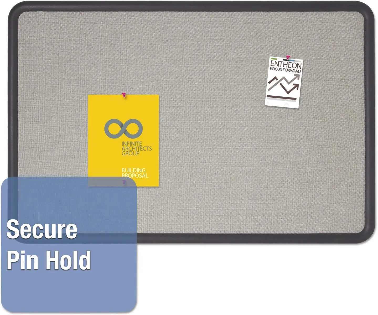 QUARTET Contour Fabric Bulletin Board, 3 x 2 Feet