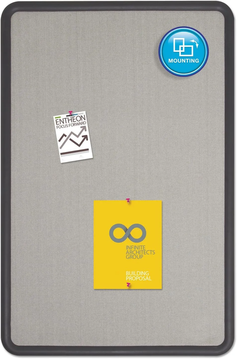 QUARTET Contour Fabric Bulletin Board, 3 x 2 Feet