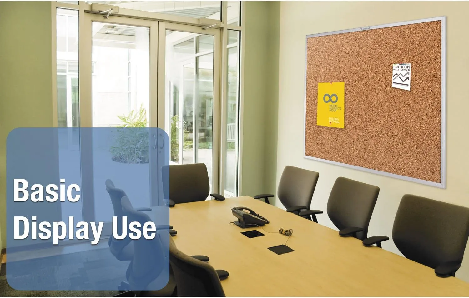 QUARTET Classic Cork Bulletin Board with Aluminum Frame
