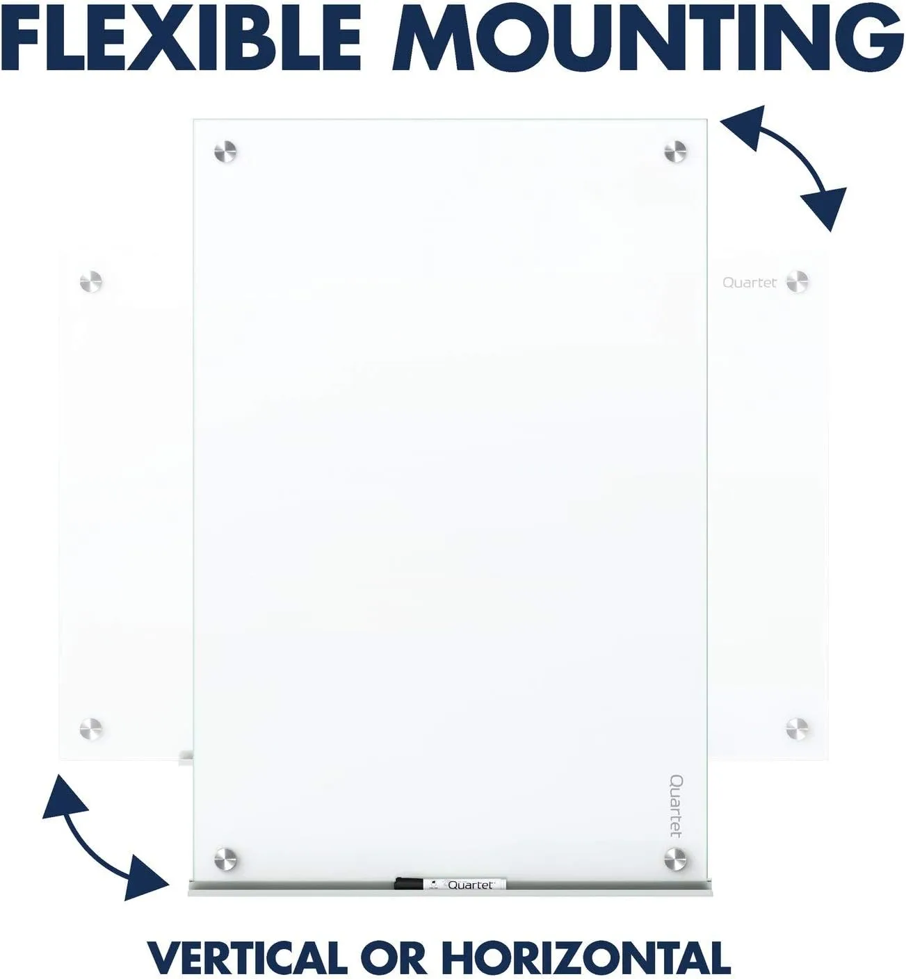 QUARTET Brilliance Magnetic Glass Dry-Erase Whiteboard, Frameless, Tempered