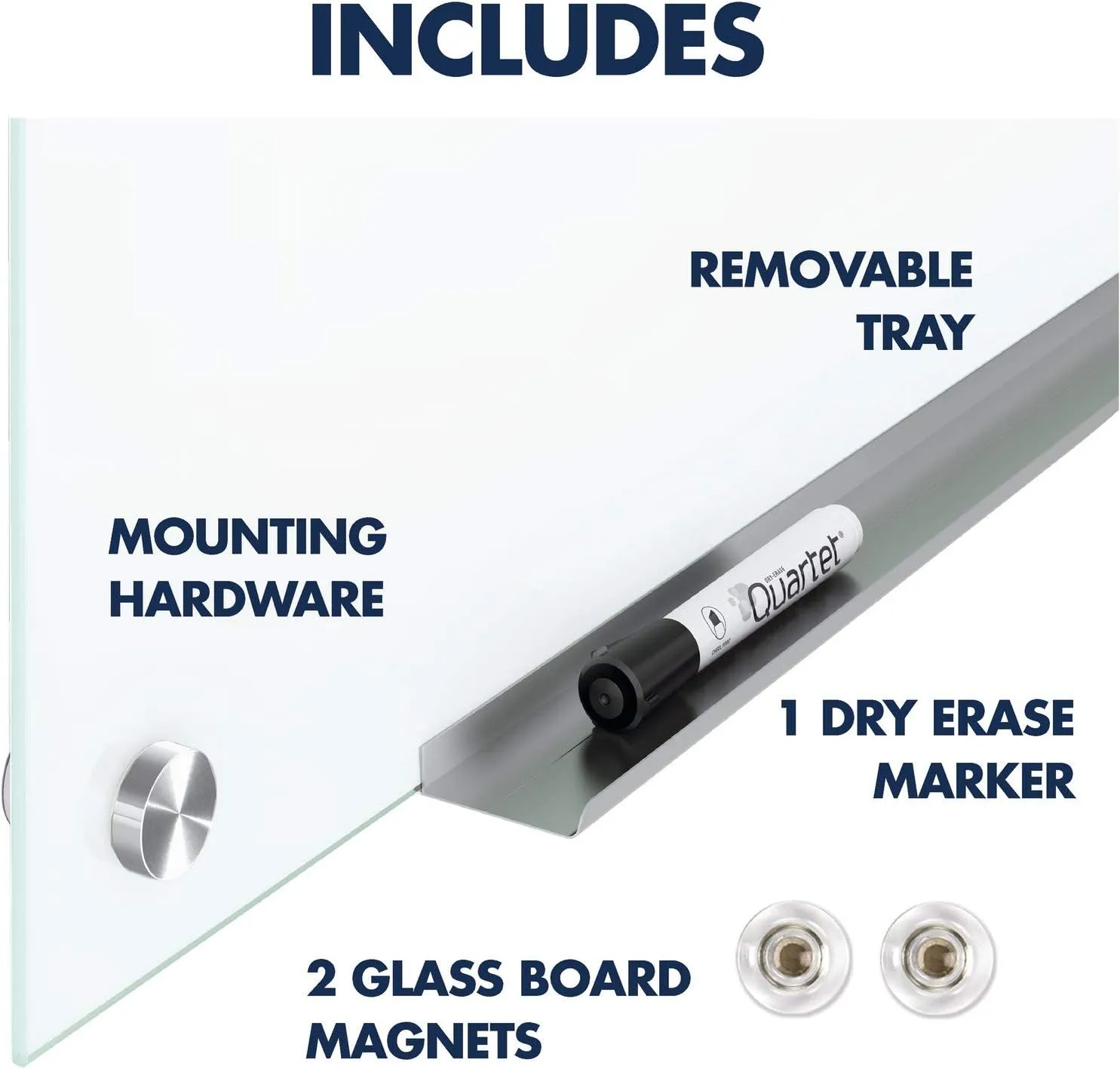 QUARTET Brilliance Magnetic Glass Dry-Erase Whiteboard, Frameless, Tempered