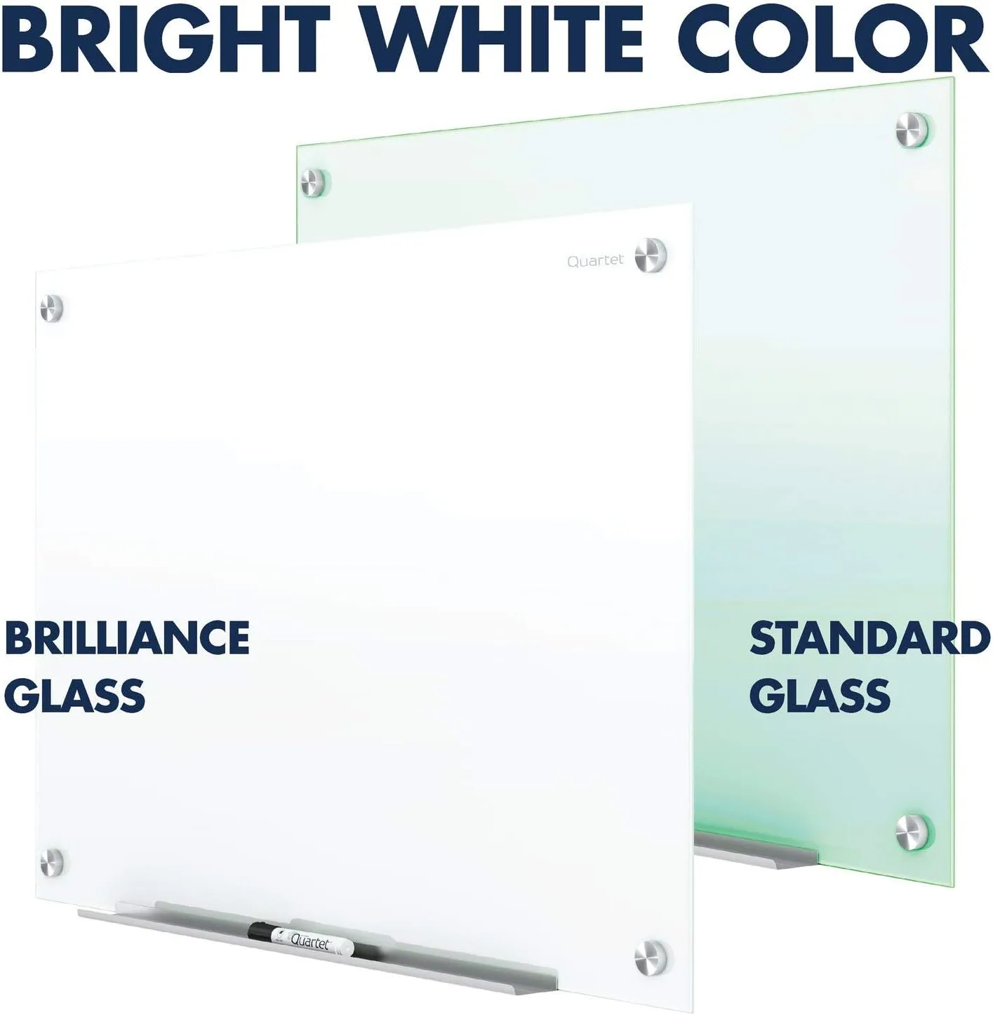 QUARTET Brilliance Magnetic Glass Dry-Erase Whiteboard, Frameless, Tempered