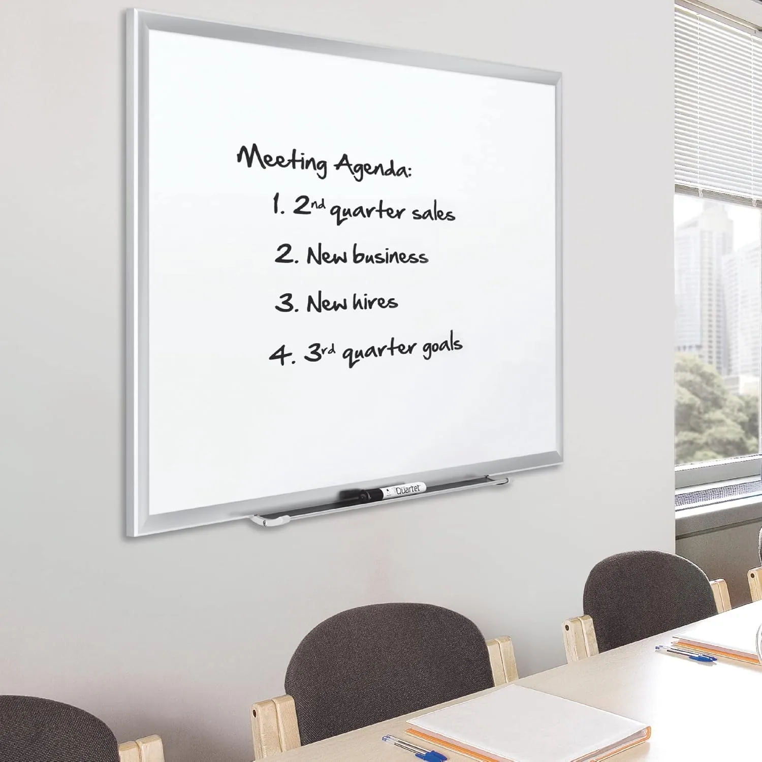 Quartet Magnetic Porcelain Whiteboard, 4' x 3' White Board, Premium, Duramax, Silver Aluminum Frame (2544) Silver 48"W x 36"H