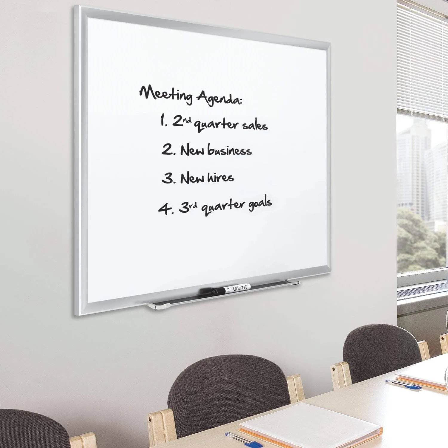 Quartet Magnetic Porcelain Whiteboard, 4' x 3' White Board, Premium, Duramax, Silver Aluminum Frame (2544) Silver 48"W x 36"H