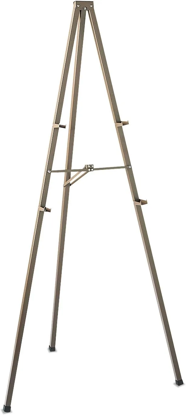 Quartet Tripod Display Easel, 72-inch Steel, Bronze
