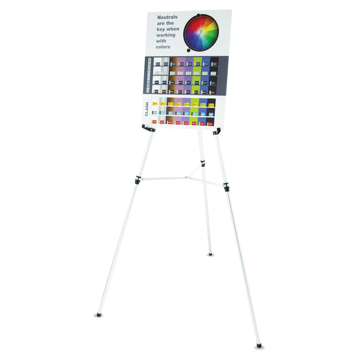 QUARTET Telescoping Aluminum Display Easel, 38–66 in