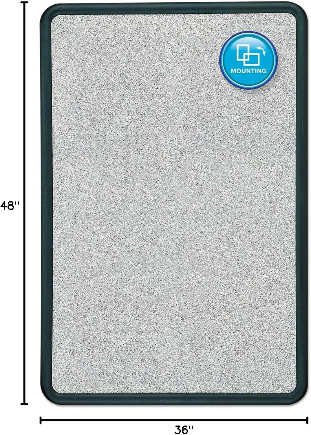Quartet 699375 Contour Granite Gray Tack Board, 48 x 36, Black Frame