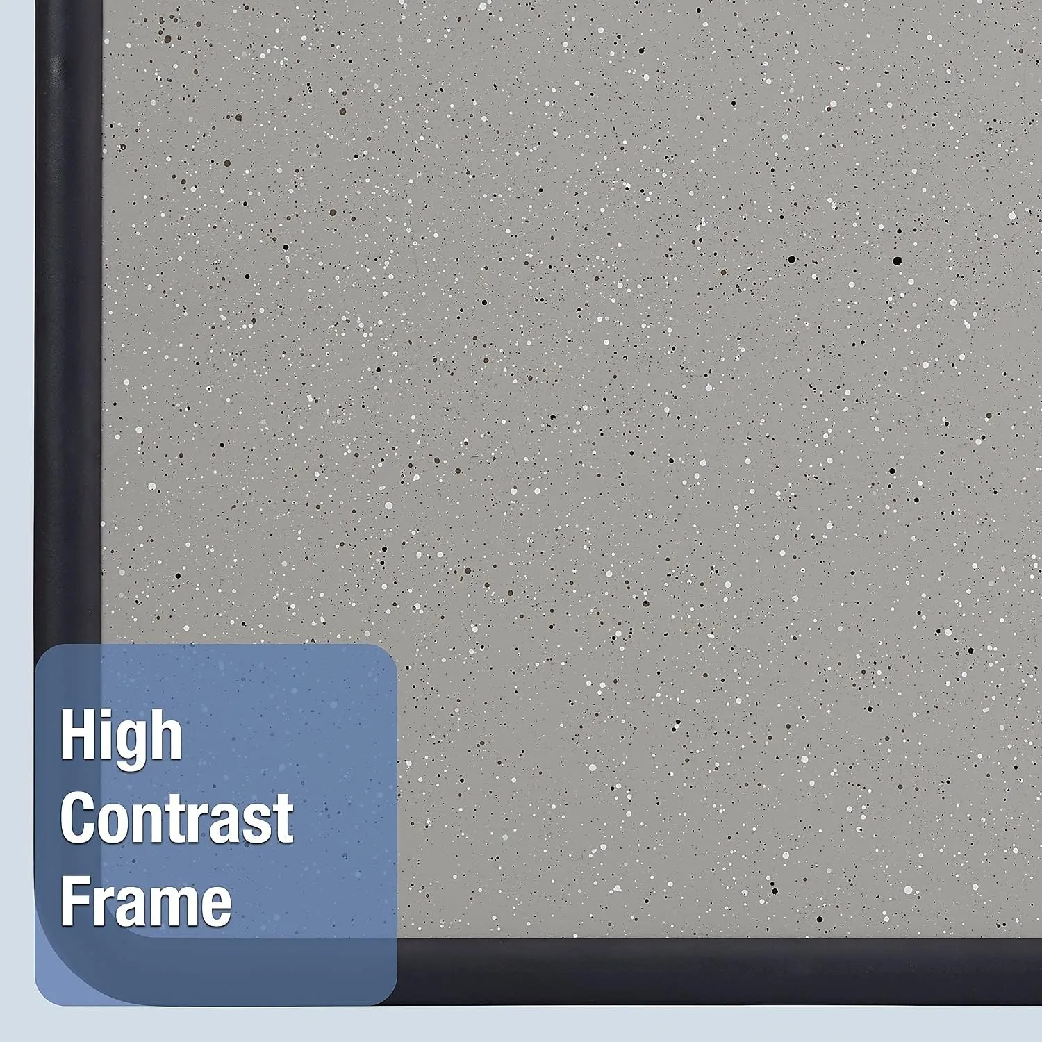 Quartet 699375 Contour Granite Gray Tack Board, 48 x 36, Black Frame