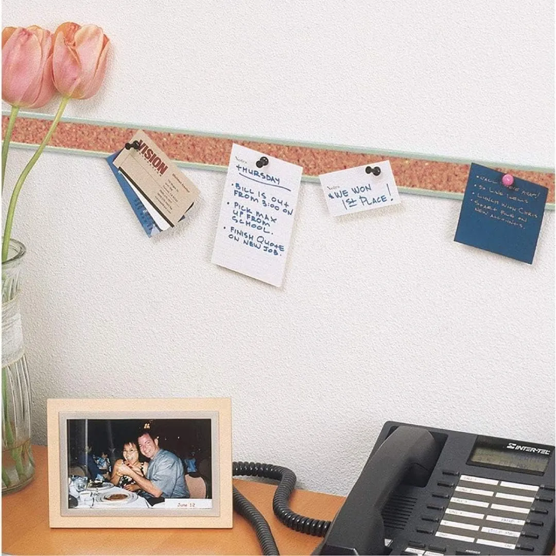 QUARTET Cork Bulletin Bar, Natural Cork with Aluminum Frame