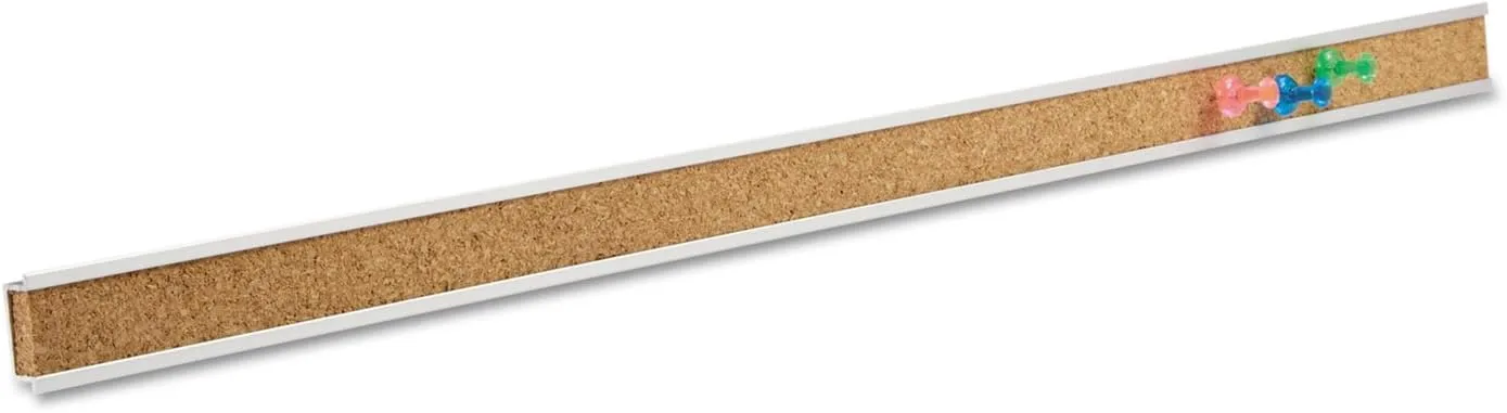 QUARTET Cork Bulletin Bar, Natural Cork with Aluminum Frame