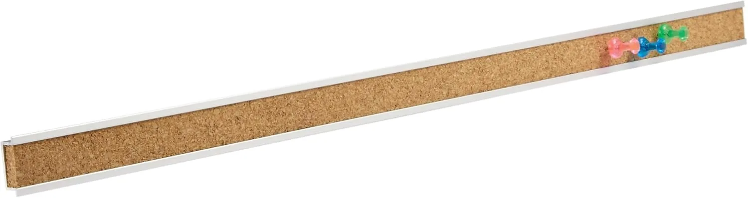 QUARTET Cork Bulletin Bar, Natural Cork with Aluminum Frame