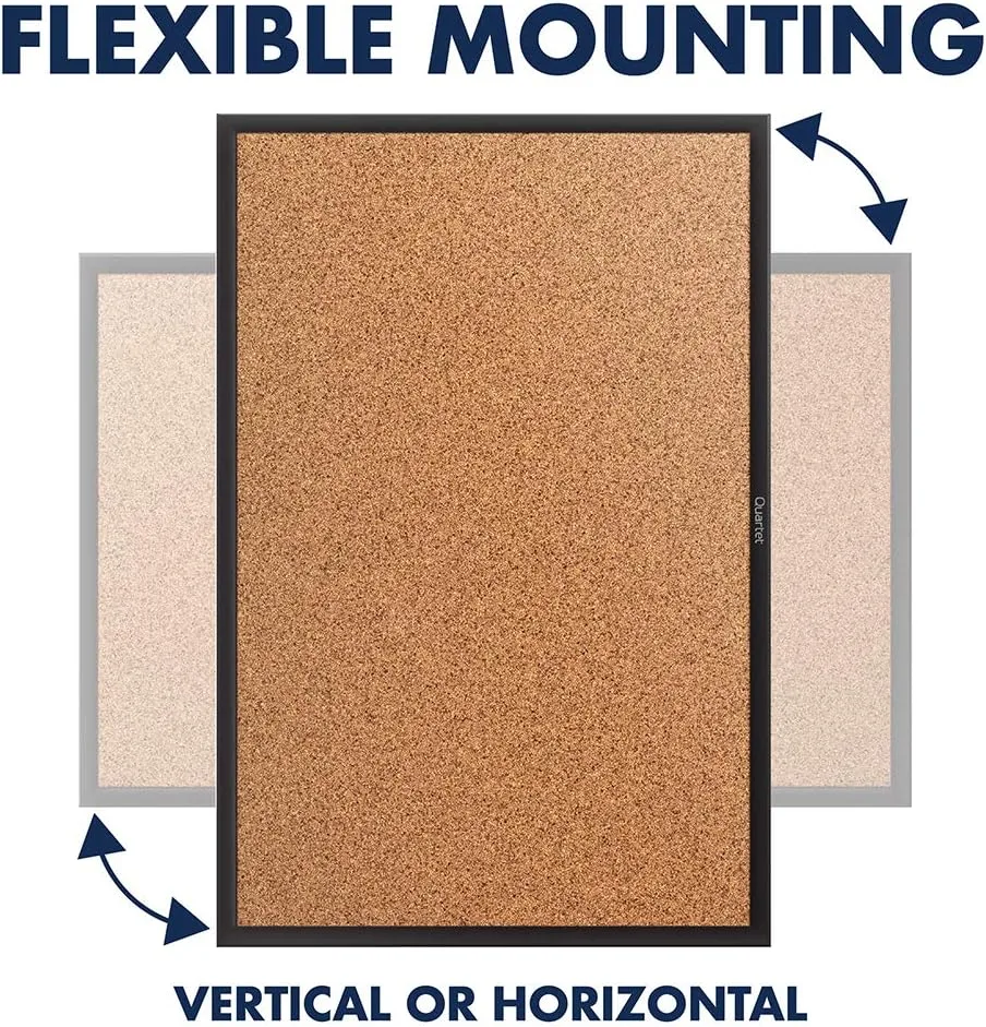 QUARTET Classic Cork Bulletin Board with Aluminum Frame