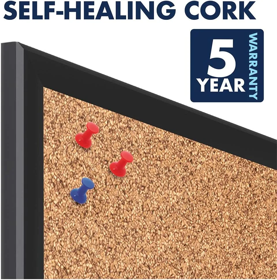 QUARTET Classic Cork Bulletin Board with Aluminum Frame