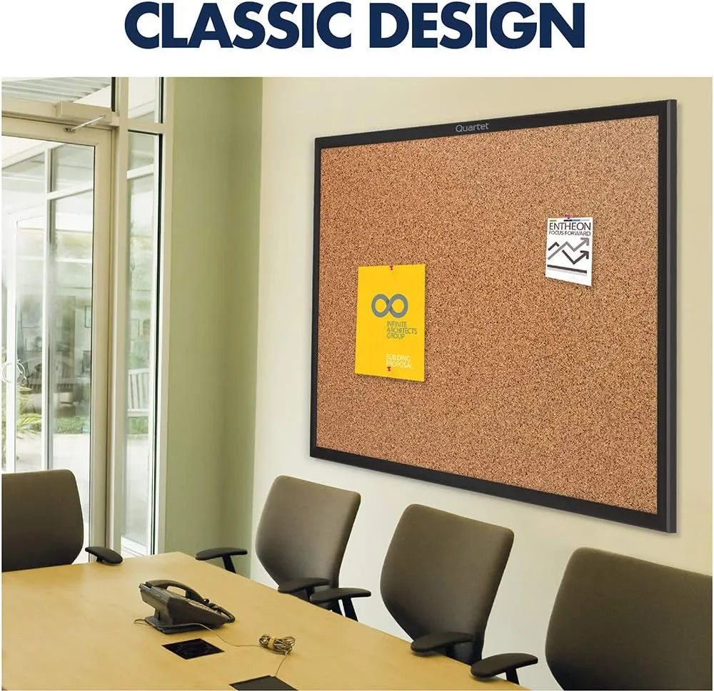 QUARTET Classic Cork Bulletin Board with Aluminum Frame