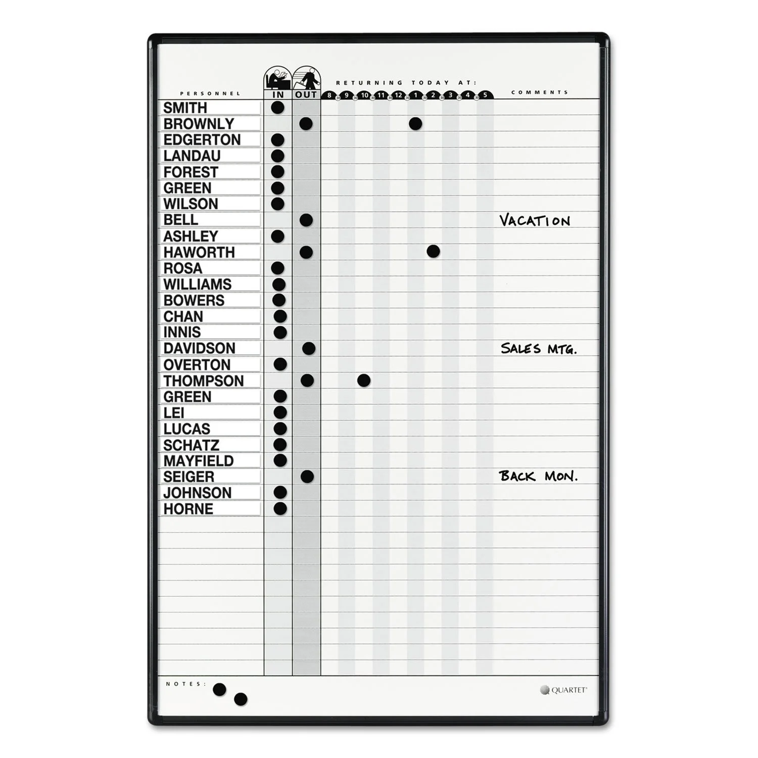 QUARTET DuraMax Porcelain In/Out Personnel Board System