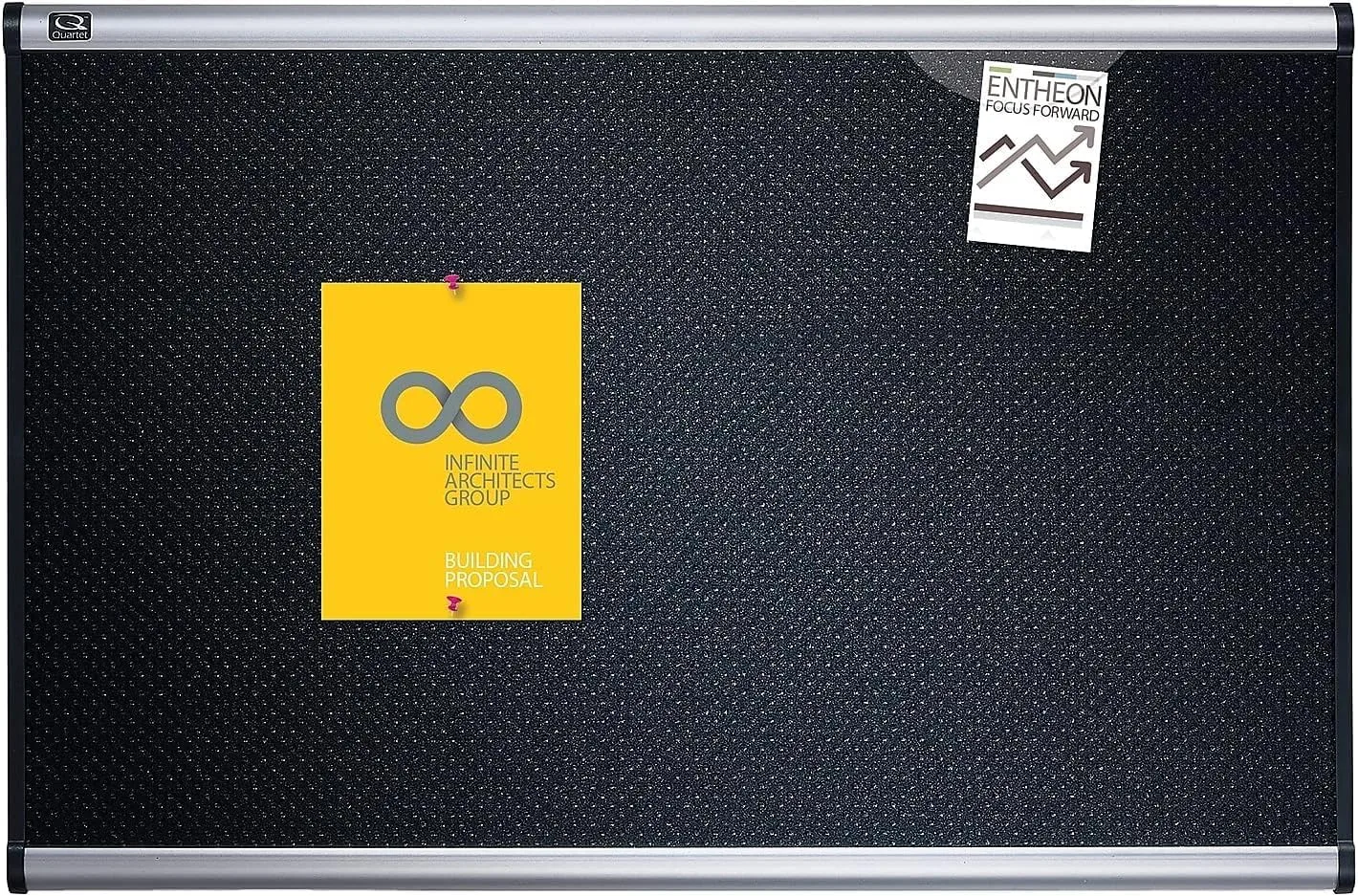 Quartet Prestige Embossed Foam Bulletin Board, 24 x 36 in, Aluminum Frame (B343A)