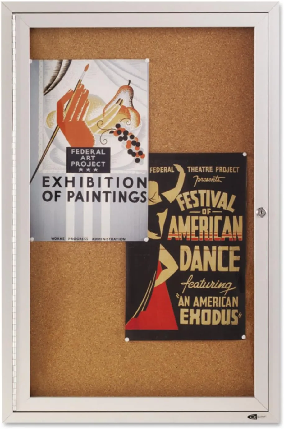 QUARTET Enclosed Cork Indoor Bulletin Board, Aluminum Frame