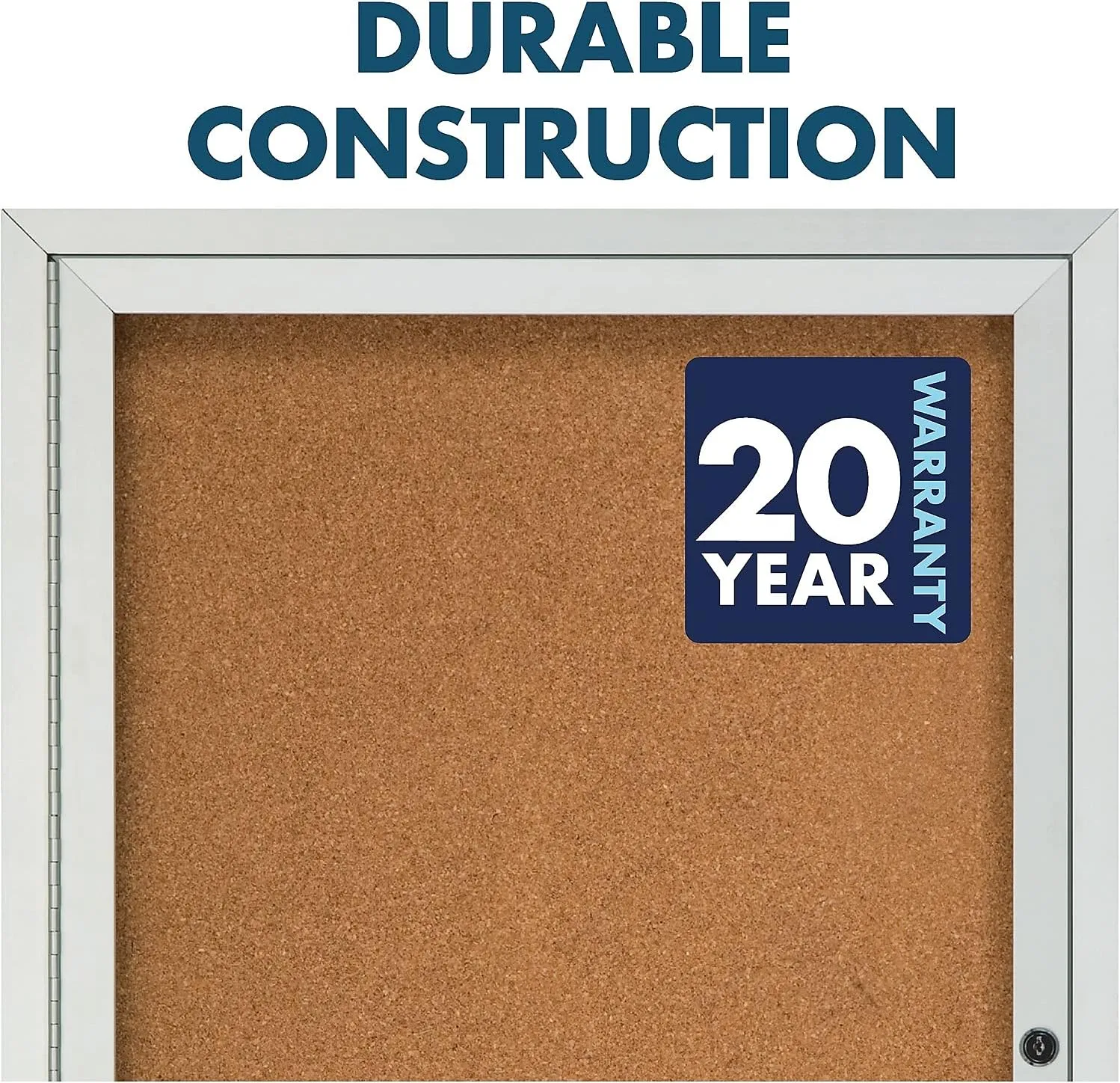QUARTET Enclosed Cork Indoor Bulletin Board, Aluminum Frame