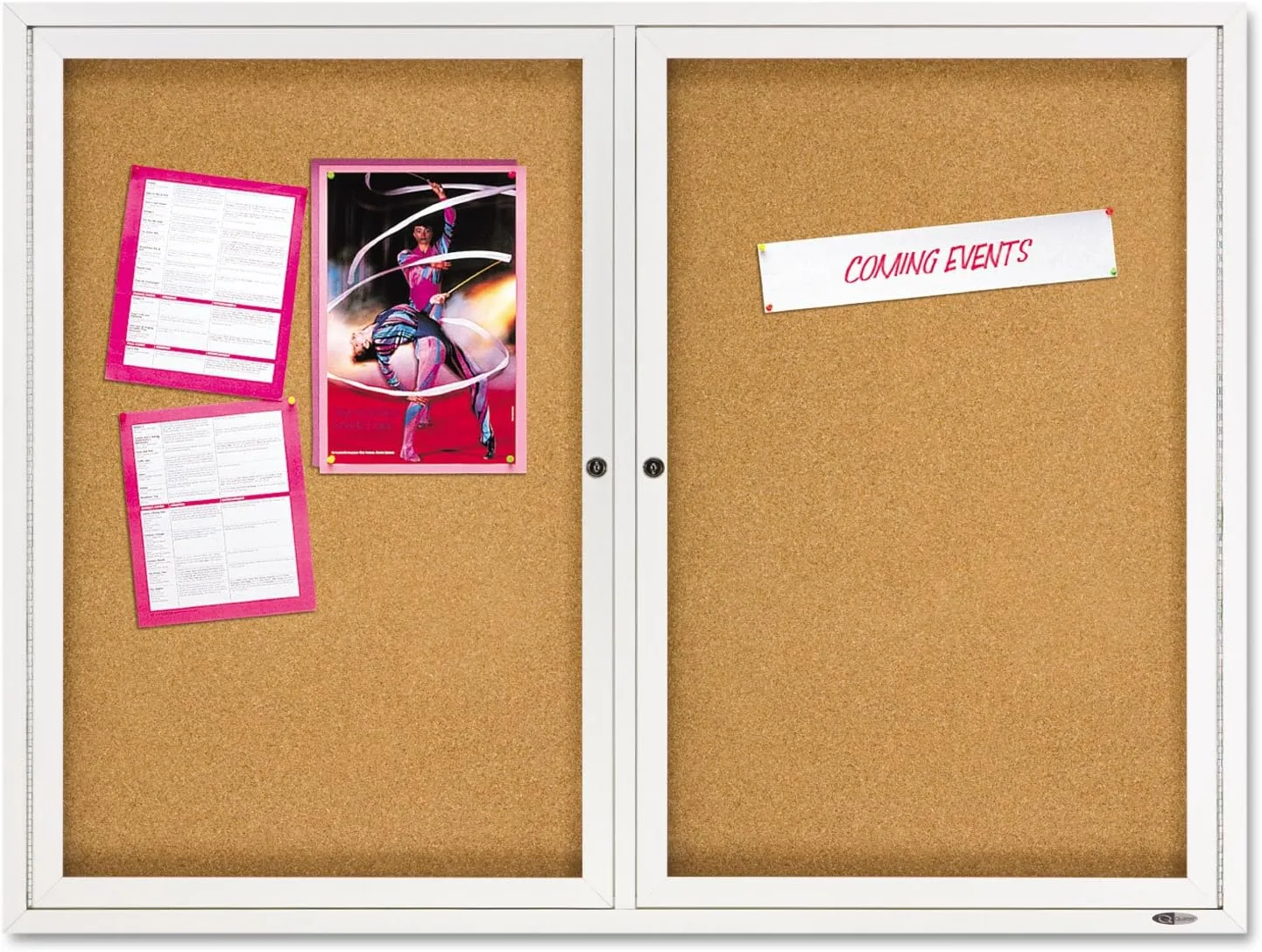 QUARTET Enclosed Cork Indoor Bulletin Board, Aluminum Frame