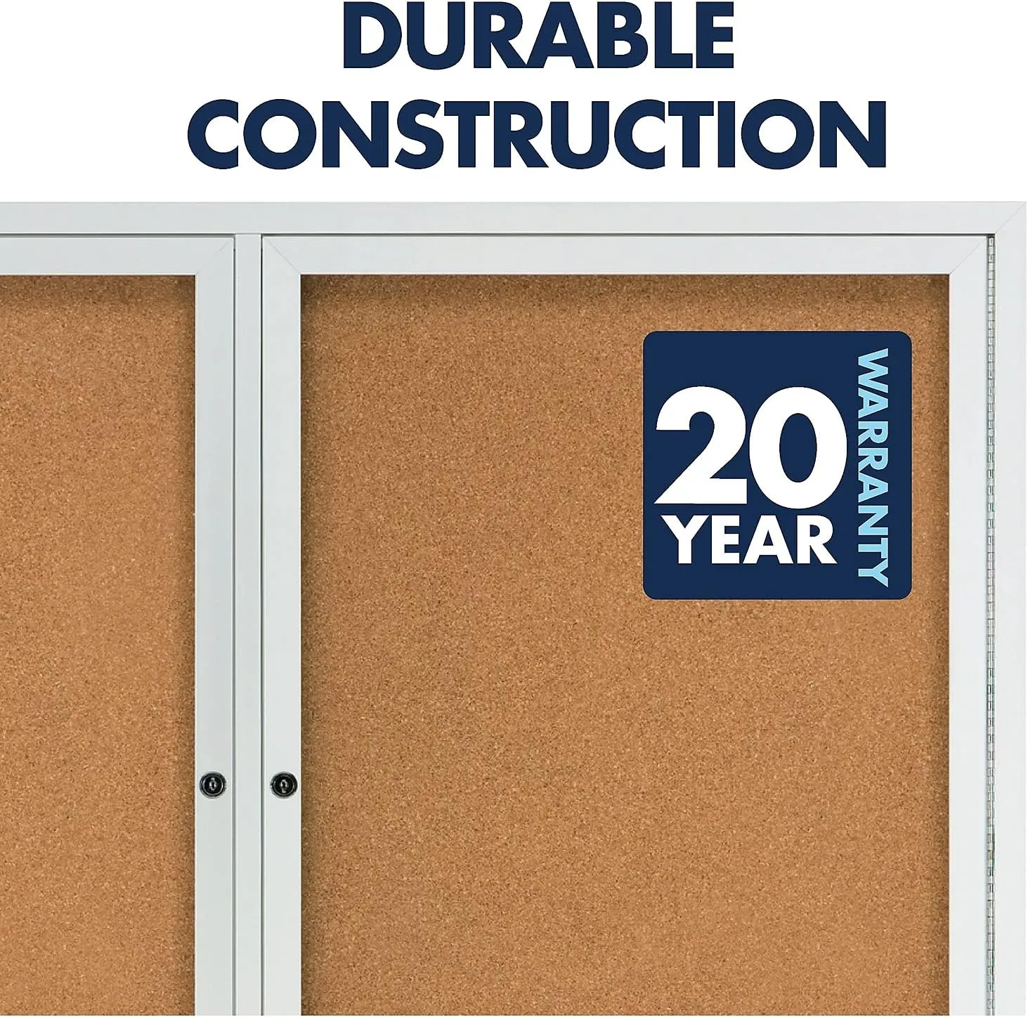 QUARTET Enclosed Cork Indoor Bulletin Board, Aluminum Frame