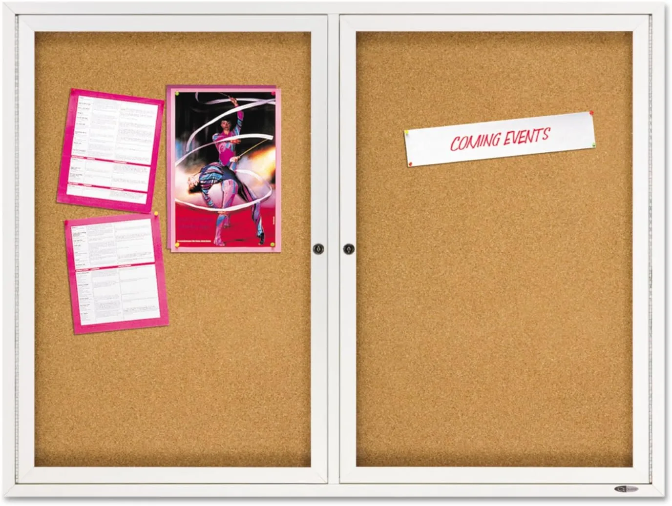 QUARTET Enclosed Cork Indoor Bulletin Board, Aluminum Frame