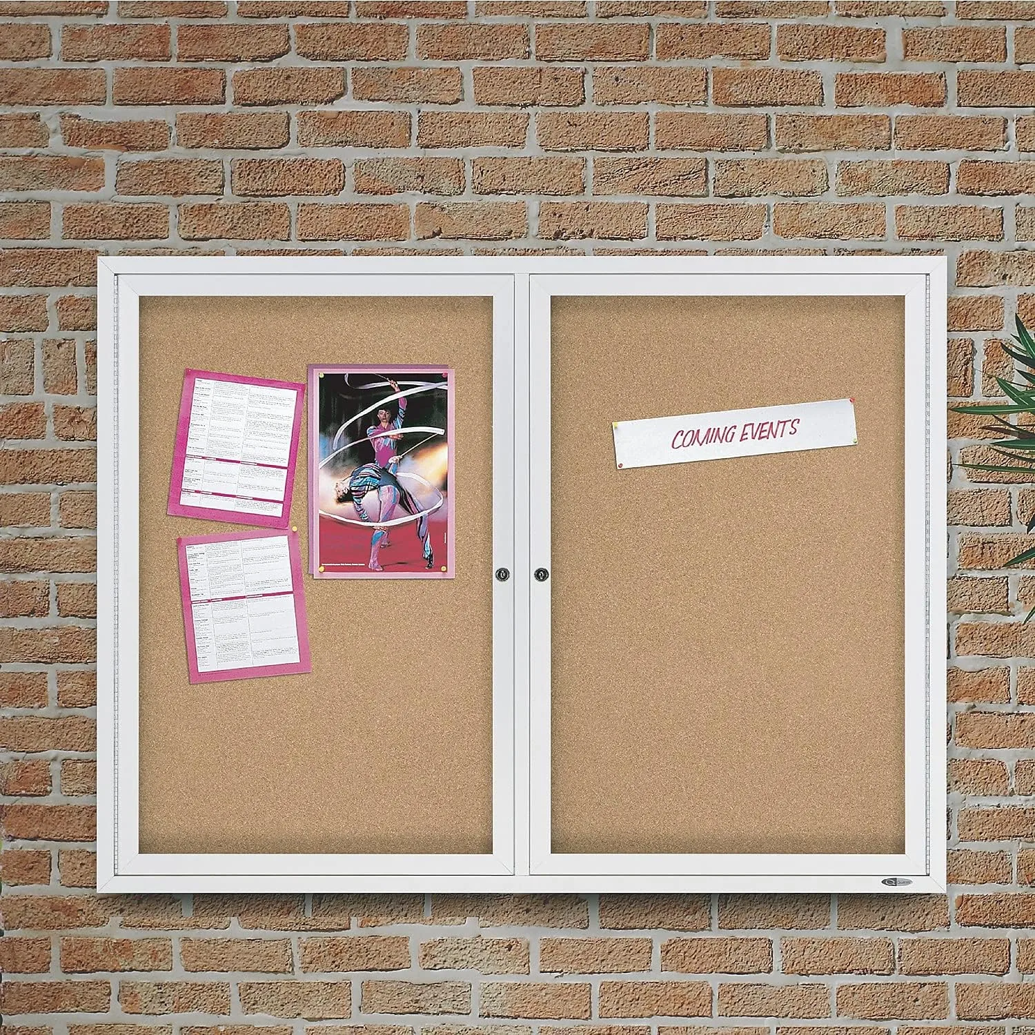 QUARTET Enclosed Cork Indoor Bulletin Board, Aluminum Frame