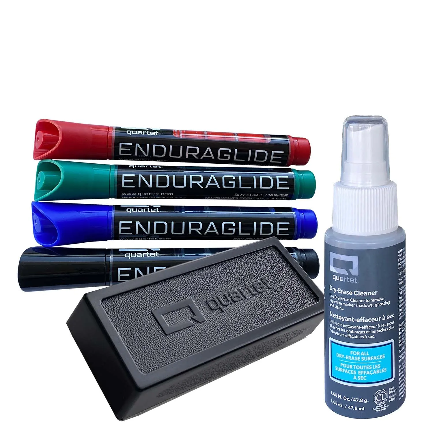 QUARTET EnduraGlide Dry-Erase Marker Kit with Cleaner & Eraser