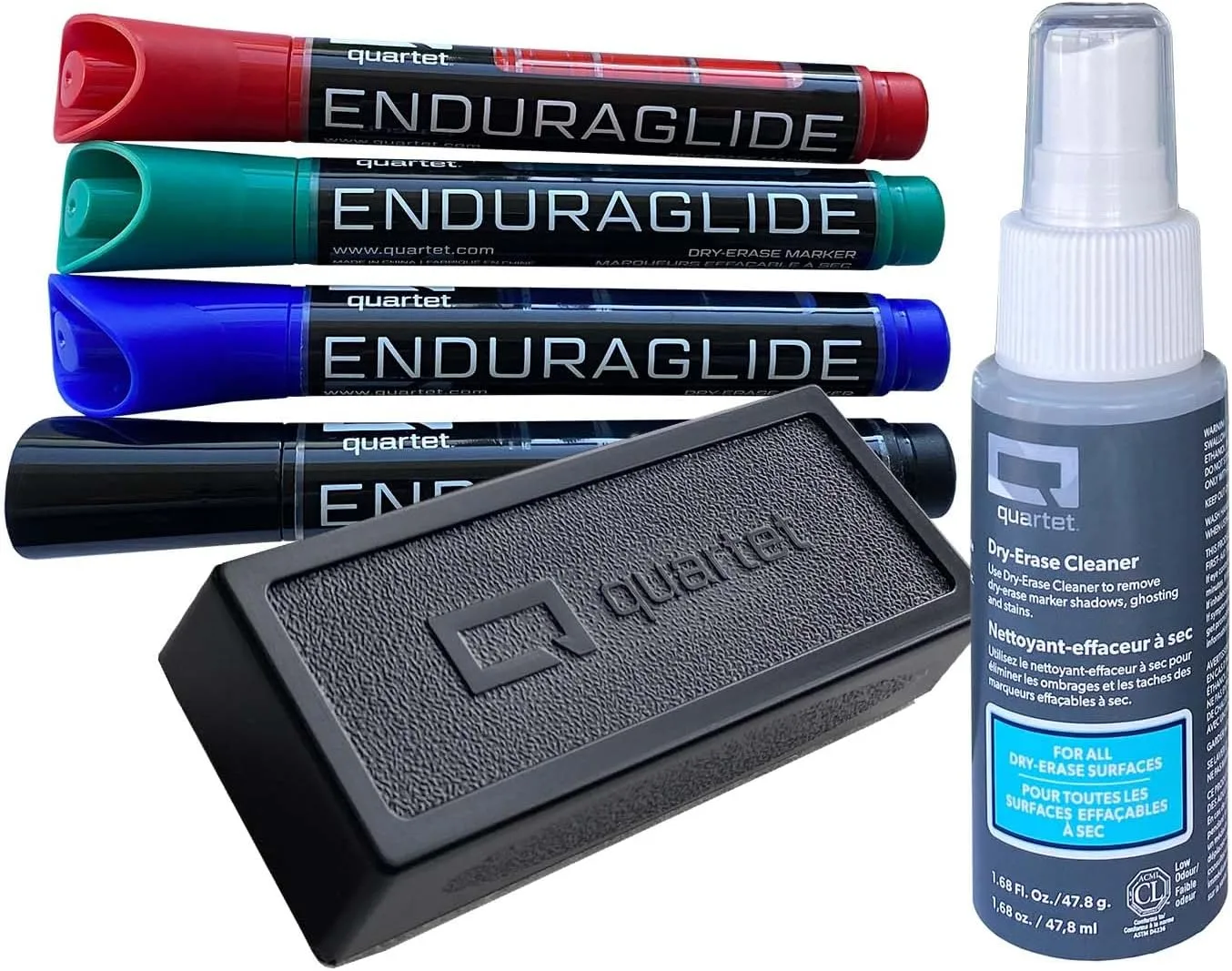 QUARTET EnduraGlide Dry-Erase Marker Kit with Cleaner & Eraser