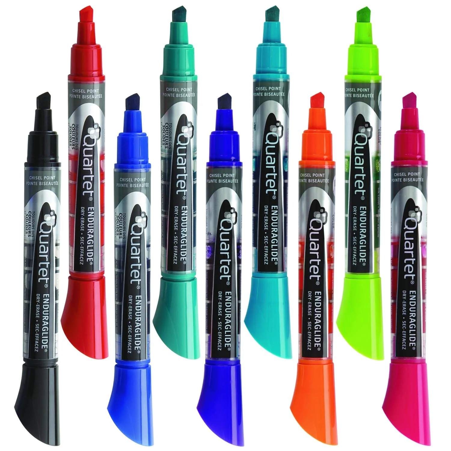 Quartet EnduraGlide Chisel-Tip Dry-Erase Markers, Assorted, 12 Pack