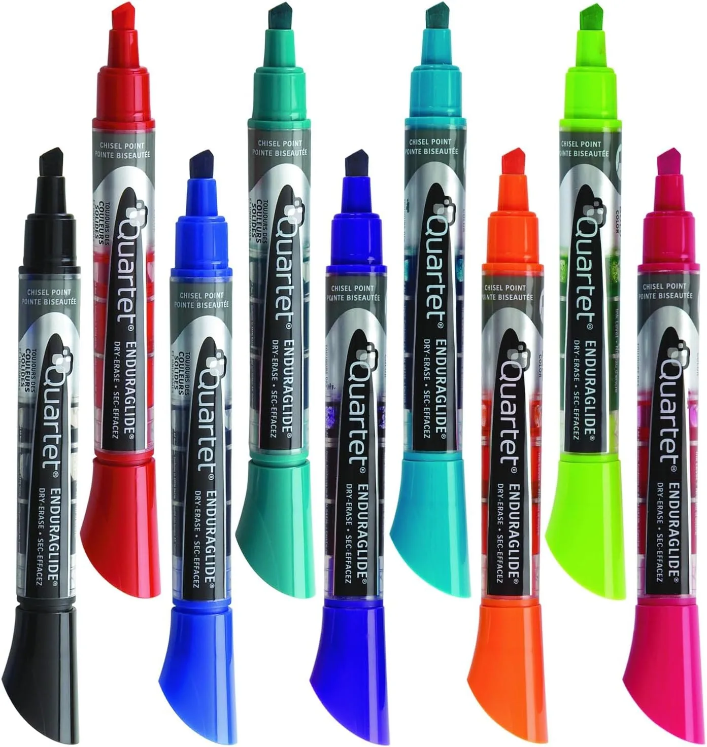 Quartet EnduraGlide Chisel-Tip Dry-Erase Markers, Assorted, 12 Pack