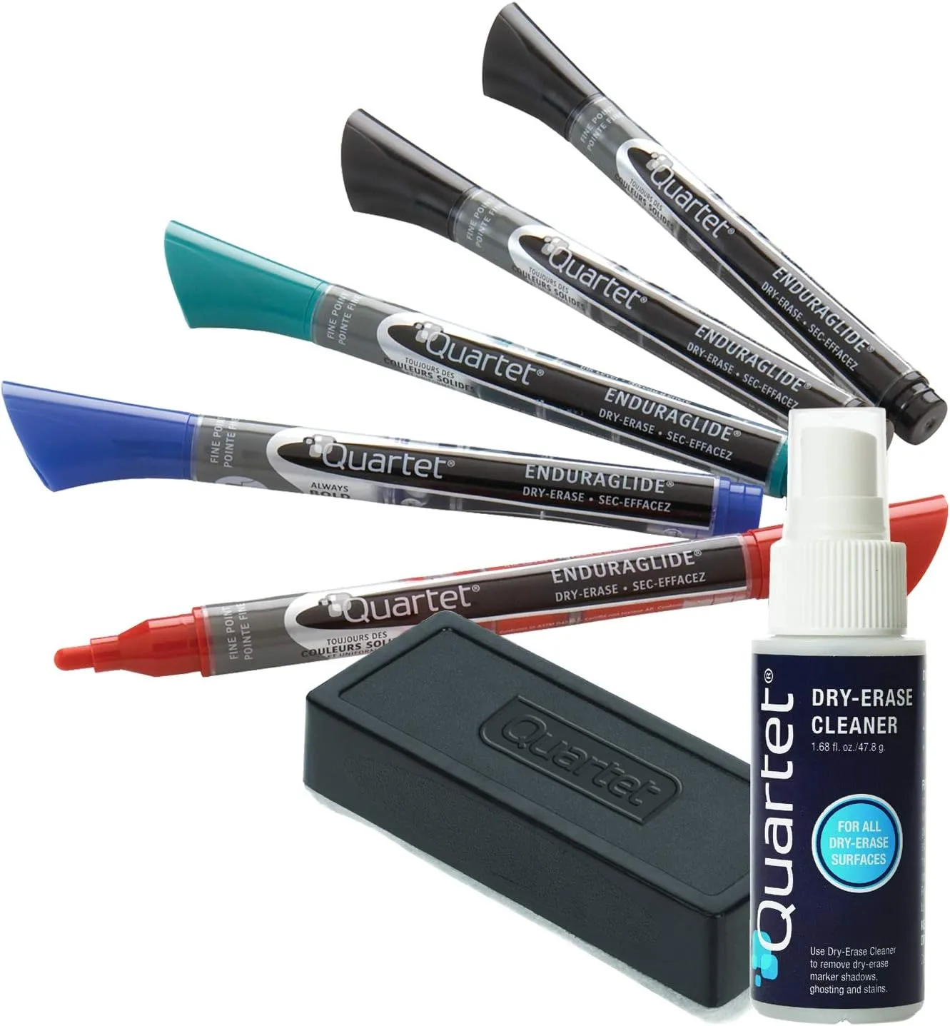 QUARTET EnduraGlide Dry-Erase Marker Kit with Cleaner & Eraser