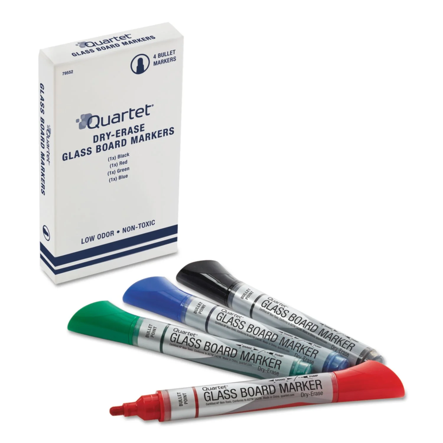 Quartet Premium Glass Board Dry-Erase Markers, Bullet Tip