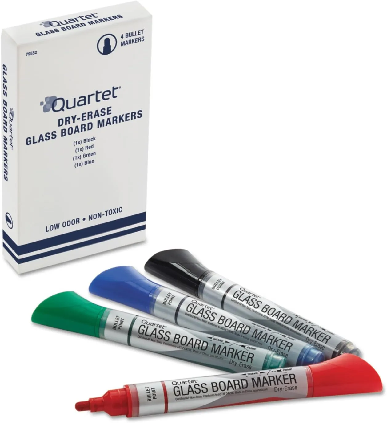 Quartet Premium Glass Board Dry-Erase Markers, Bullet Tip