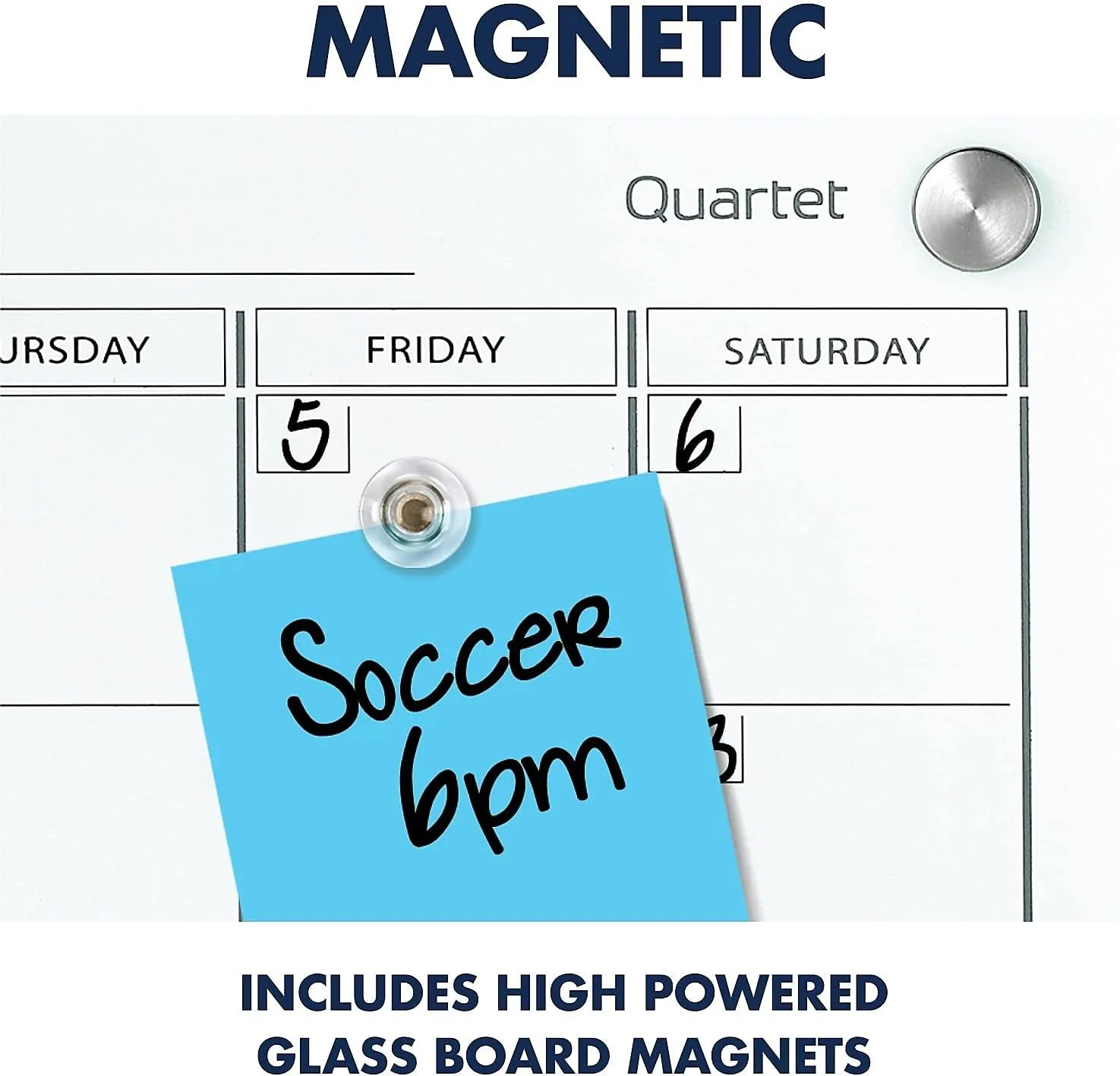 Quartet Glass Magnetic Dry-Erase Calendar Whiteboard, 48" x 36", Frameless, Infinity (GC4836F)