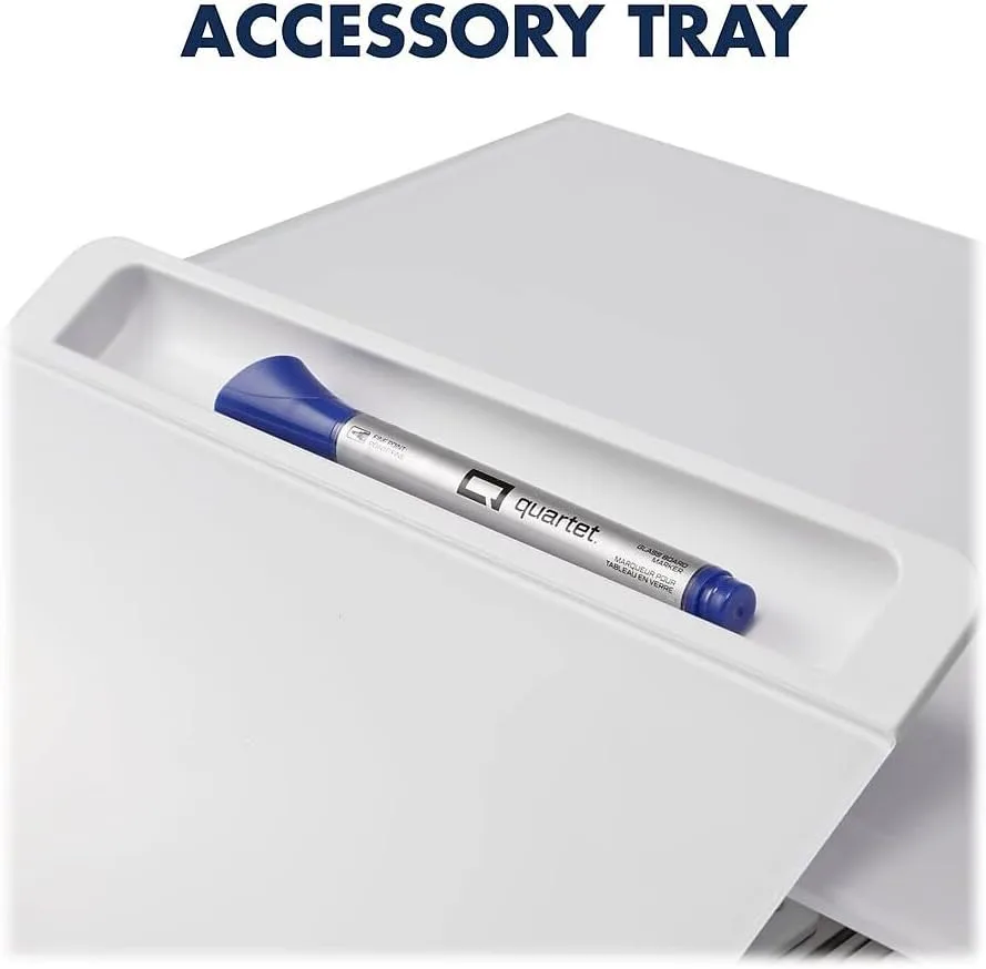 Quartet Desktop Glass Monitor Riser for Computer with Dry-Erase Board, Adjustable Height (Q090GMRW01)