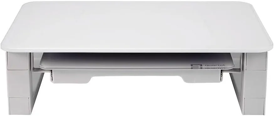 Quartet Desktop Glass Monitor Riser for Computer with Dry-Erase Board, Adjustable Height (Q090GMRW01)