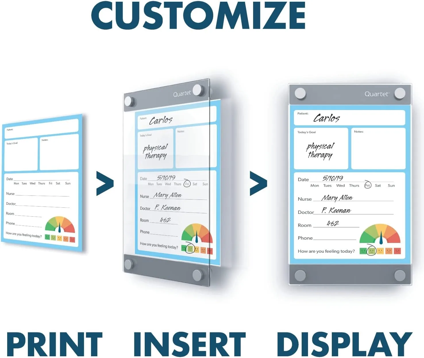 Quartet Glass Whiteboard, Magnetic Dry Erase Board, 3' x 2', with Customizable Templates, Infinity (GI3624) 36"W x 24"H