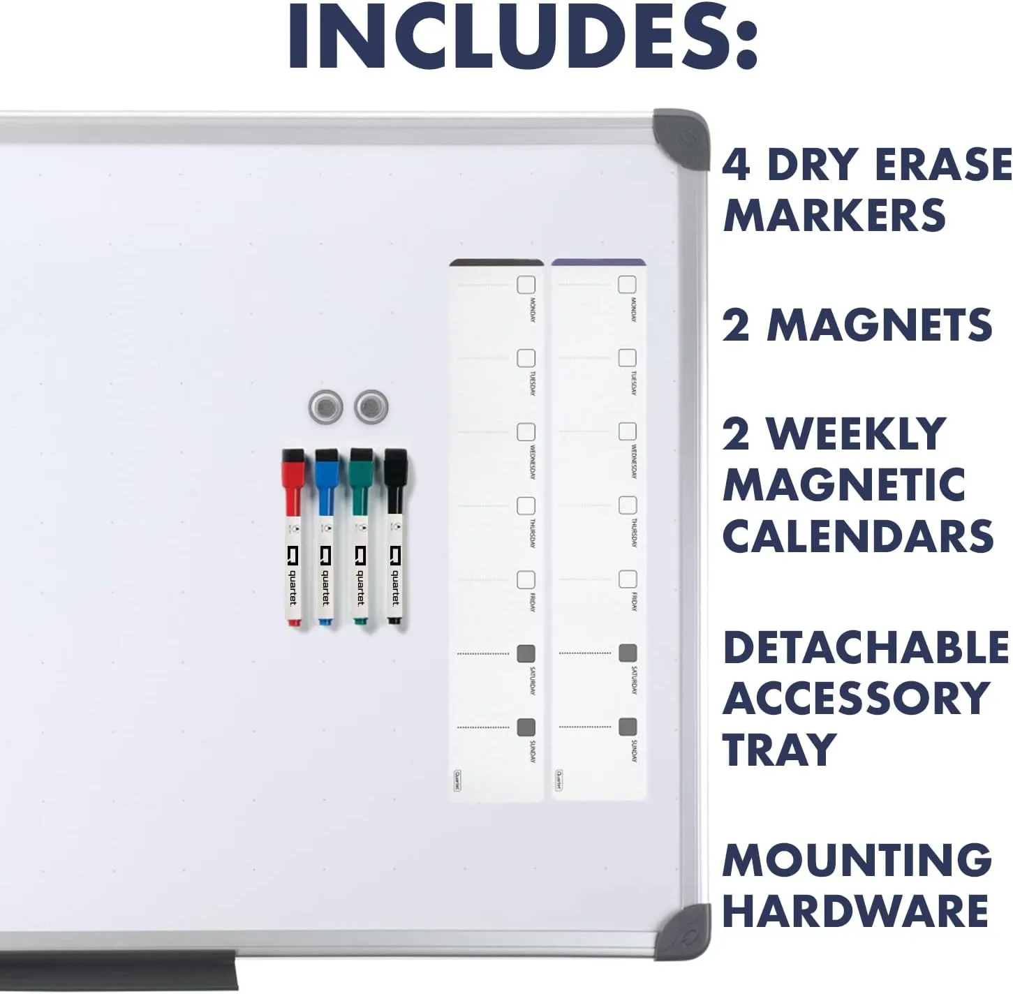 Quartet Magnetic Dry-Erase Board, 36 x 24 in, Euro Style Aluminum Frame (79378)