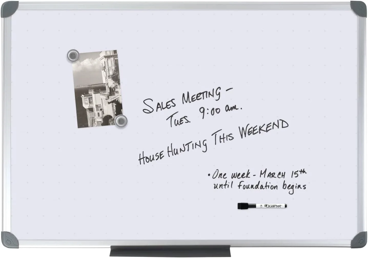 Quartet Magnetic Dry-Erase Board, 36 x 24 in, Euro Style Aluminum Frame (79378)