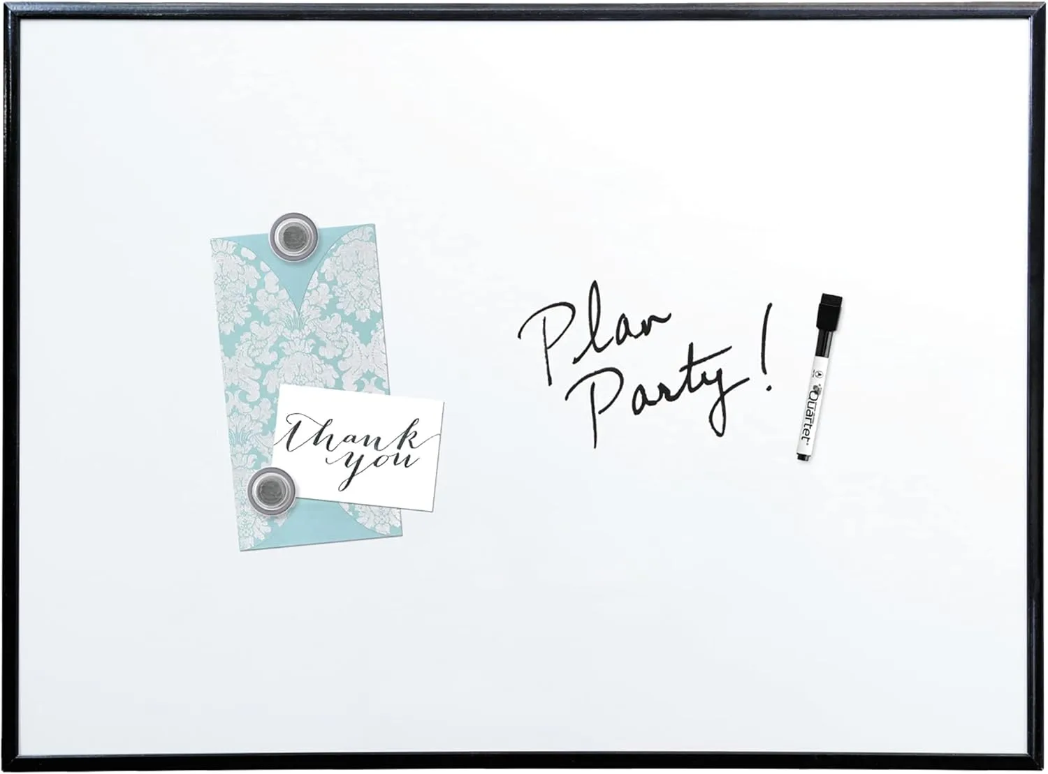 Quartet Magnetic Dry-Erase Whiteboard with Aluminum Frame, 36 x 24 in, Black Frame