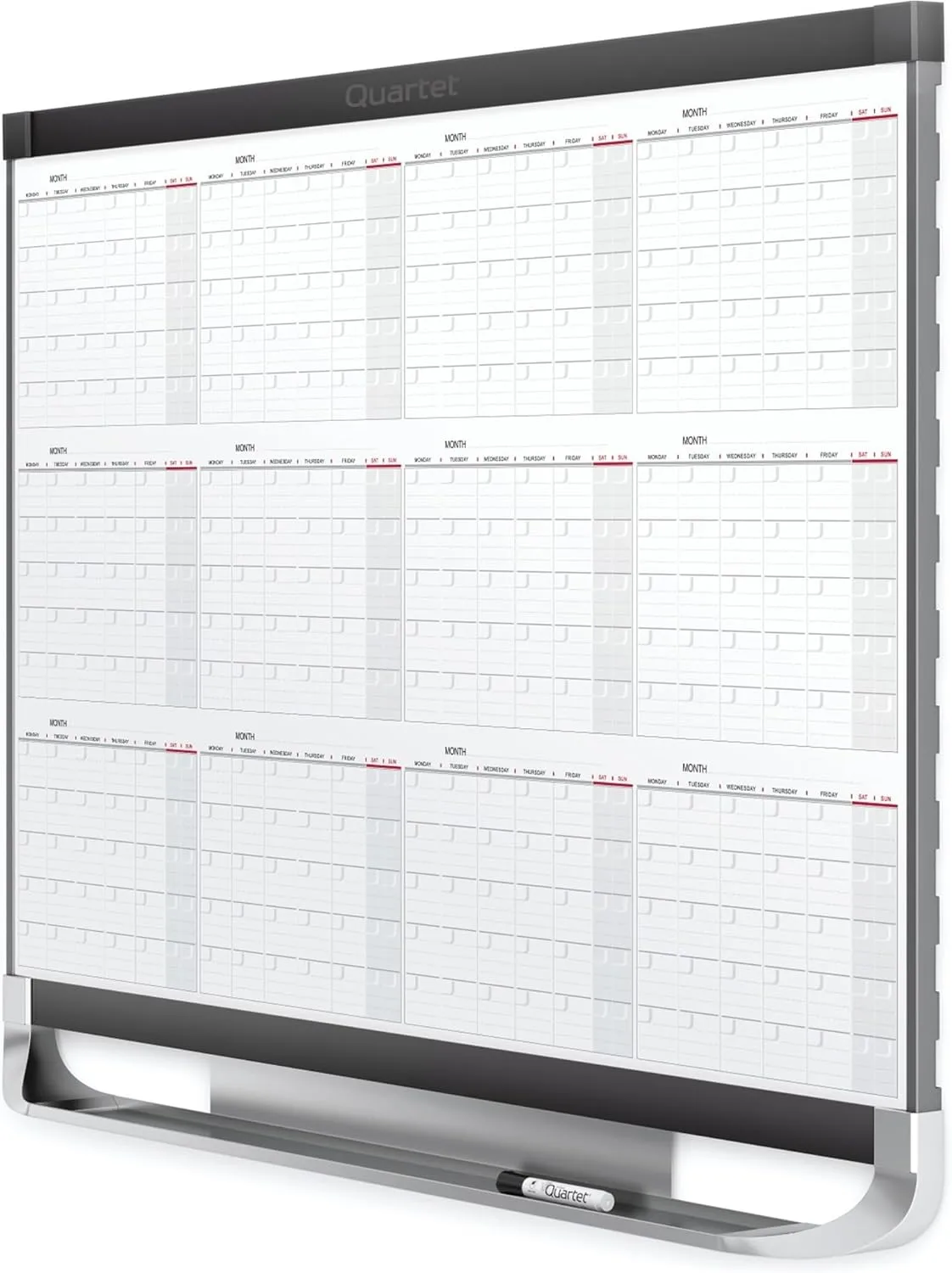Quartet Prestige 2 Magnetic Dry-Erase 12 Month Calendar Board, 36in x 24in
